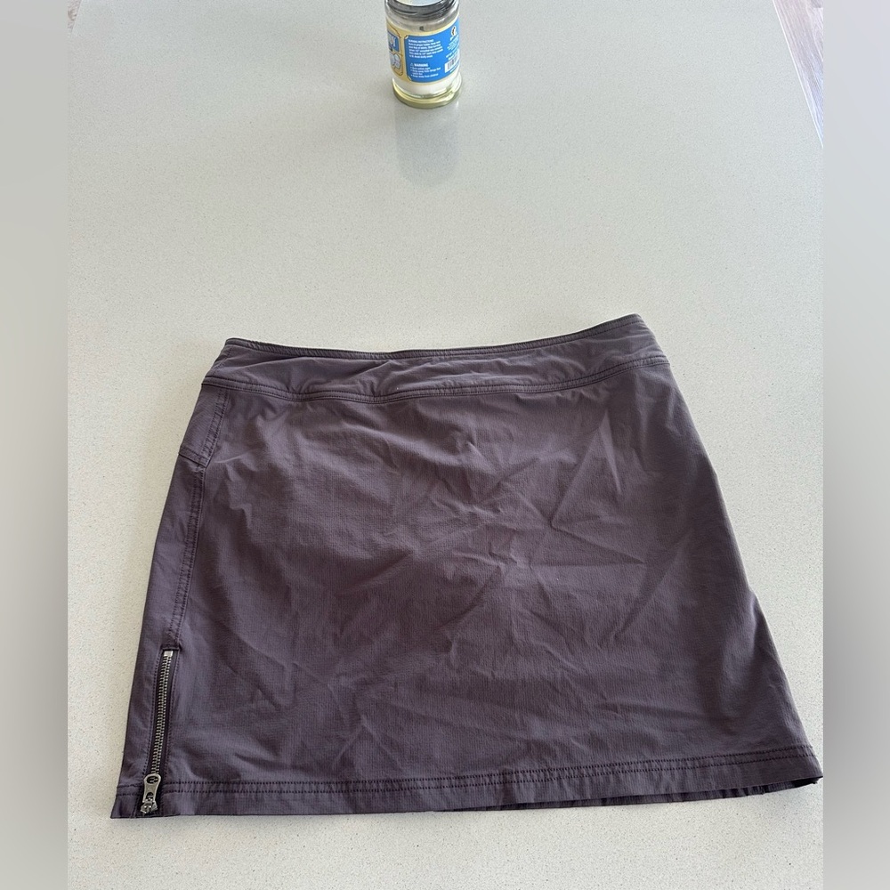 Athleta Skort Womens Size 10 Brown Gray Golf ATennis Pockets Side Zip